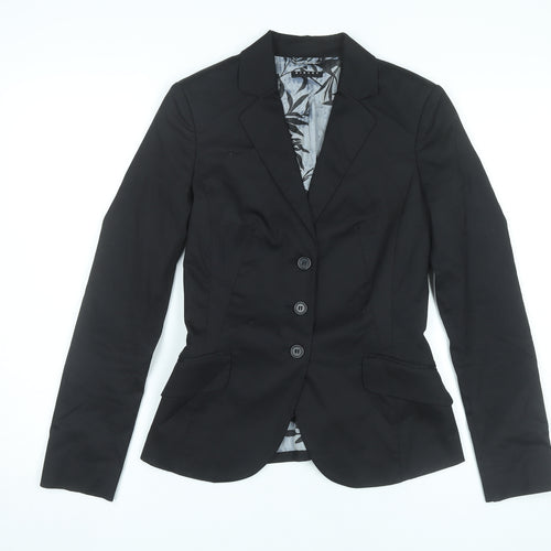 Sisley Women’s Black Size 12 Tailored Blazer Jacket Single-Breasted