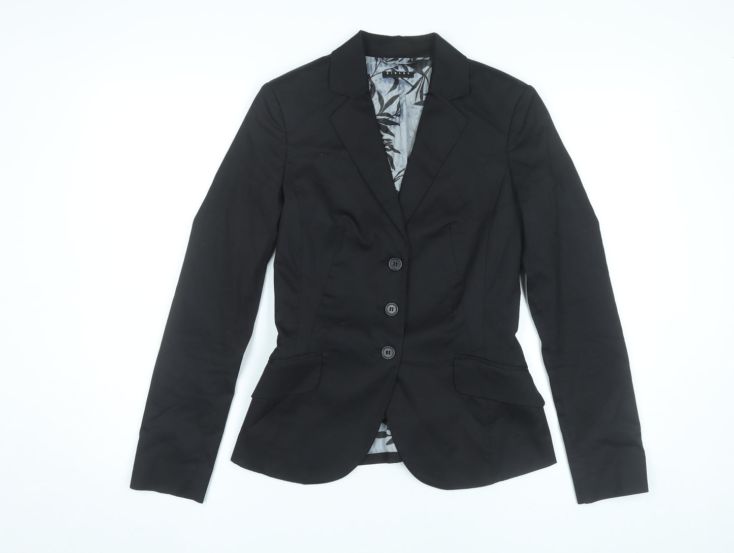 Sisley Women’s Black Size 12 Tailored Blazer Jacket Single-Breasted