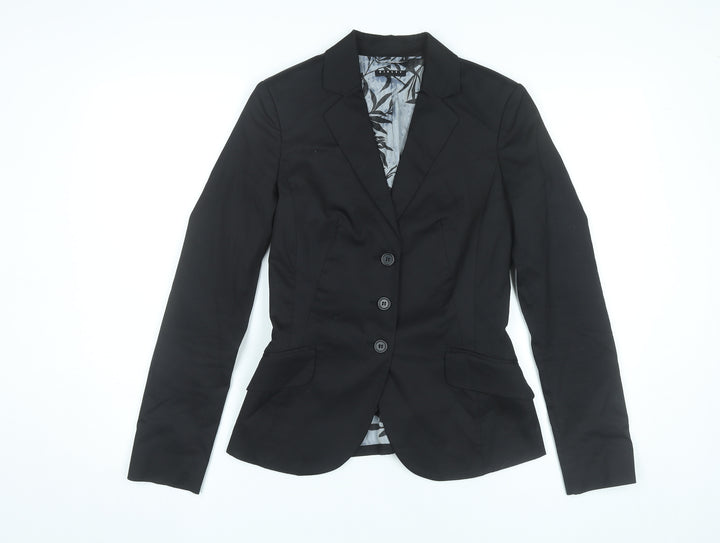 Sisley Women’s Black Size 12 Tailored Blazer Jacket Single-Breasted