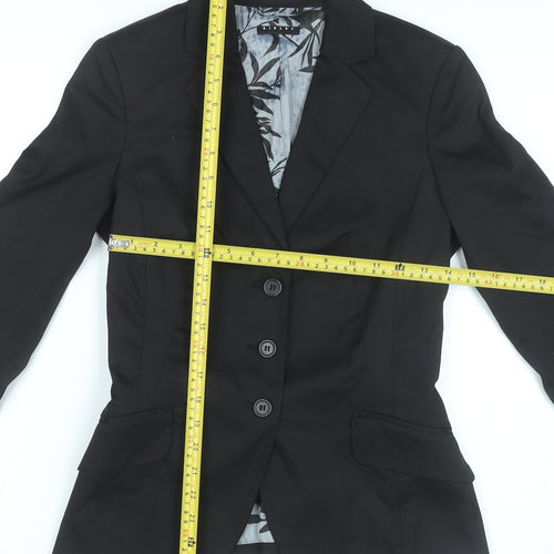 Sisley Women’s Black Size 12 Tailored Blazer Jacket Single-Breasted