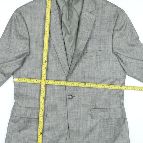 Topman Men's Grey Slim Fit Suit Jacket UK 38 Regular Two Button