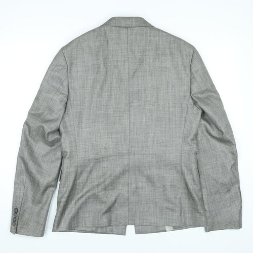 Topman Men's Grey Slim Fit Suit Jacket UK 38 Regular Two Button