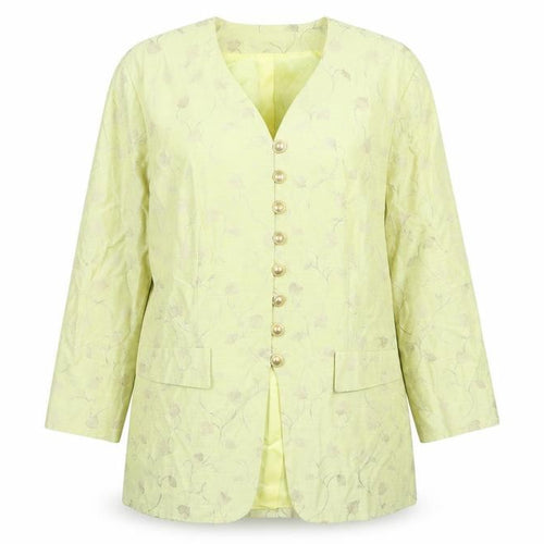 Sporting Women’s Yellow Floral Blazer Jacket Size 14 Viscose Acetate