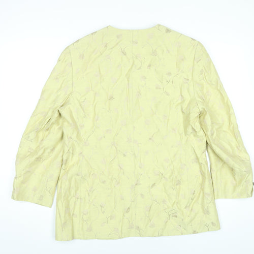 Sporting Women’s Yellow Floral Blazer Jacket Size 14 Viscose Acetate