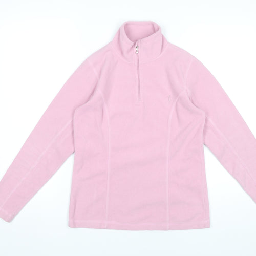 Daily Women Pink Fleece Pullover Sweatshirt S 1/4 Zip Lightweight