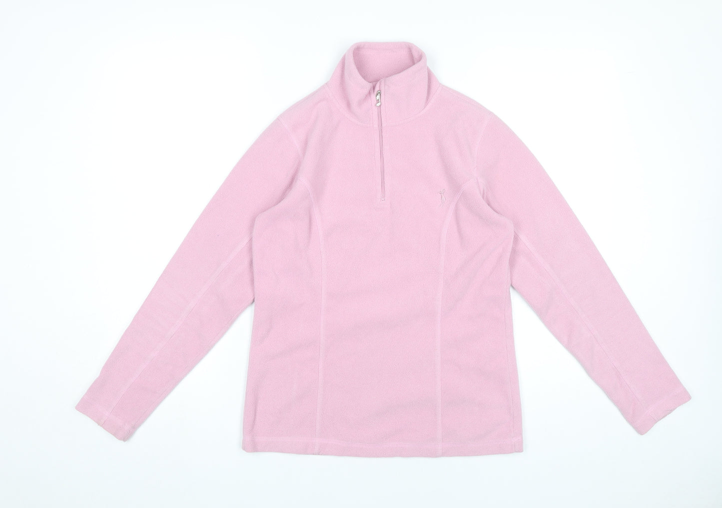Daily Women Pink Fleece Pullover Sweatshirt S 1/4 Zip Lightweight