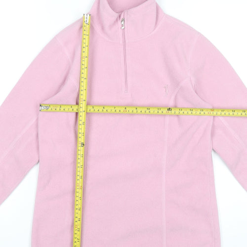 Daily Women Pink Fleece Pullover Sweatshirt S 1/4 Zip Lightweight