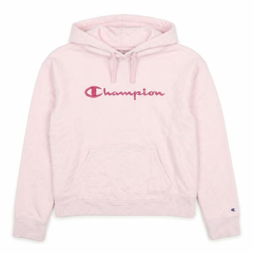 Champion Womens Pink Hoodie Sweatshirt Small Logo Embroidered