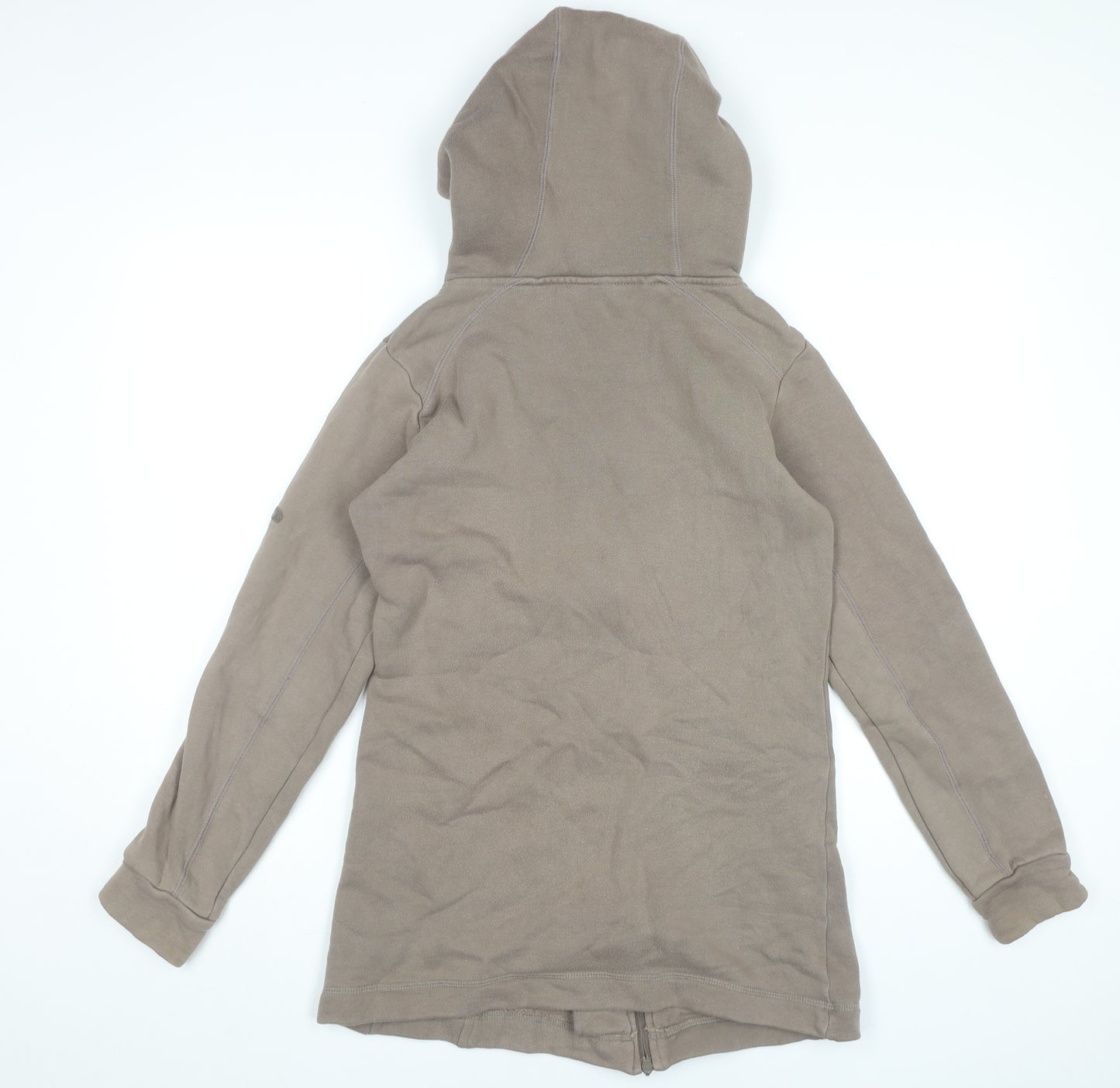 Golddigga Womens Beige Full Zip Hoodie Sweatshirt Size S 100% Cotton