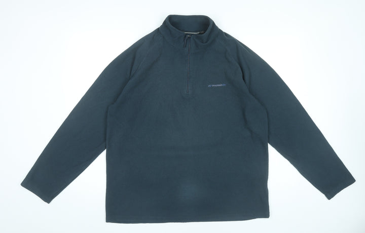 Mountain Life Men’s Blue Fleece Pullover Sweatshirt L Hiking Outdoor