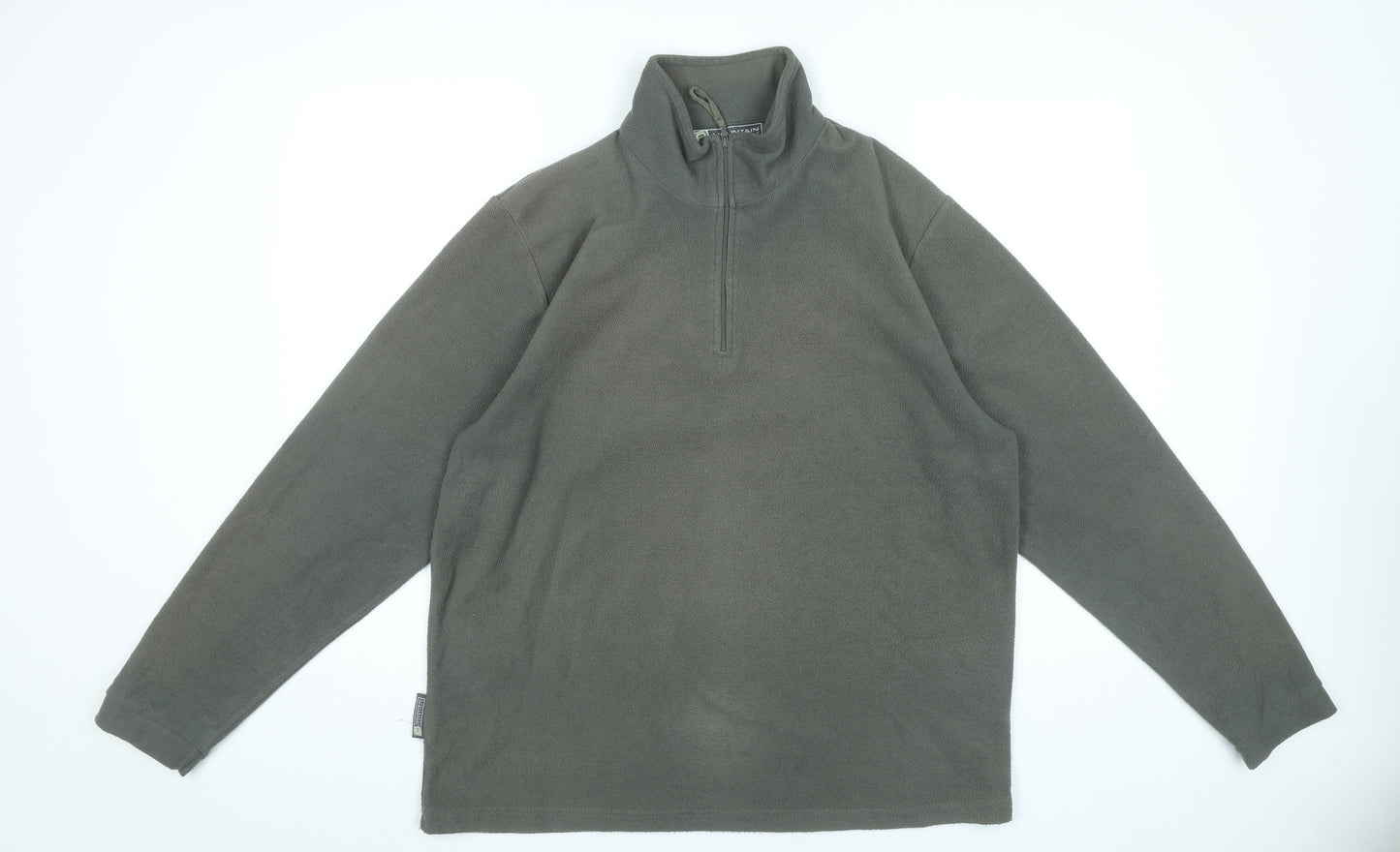Mountain Essentials Mens Green Fleece Sweatshirt L 1/2 Zip Outdoor Hiking