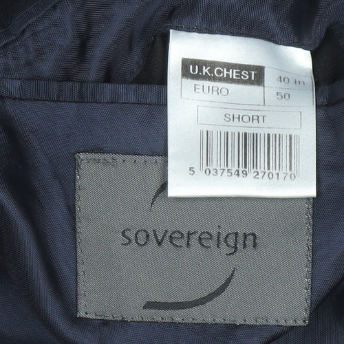 Sovereign Men’s Grey Pinstripe Wool Blend Blazer Jacket 40S