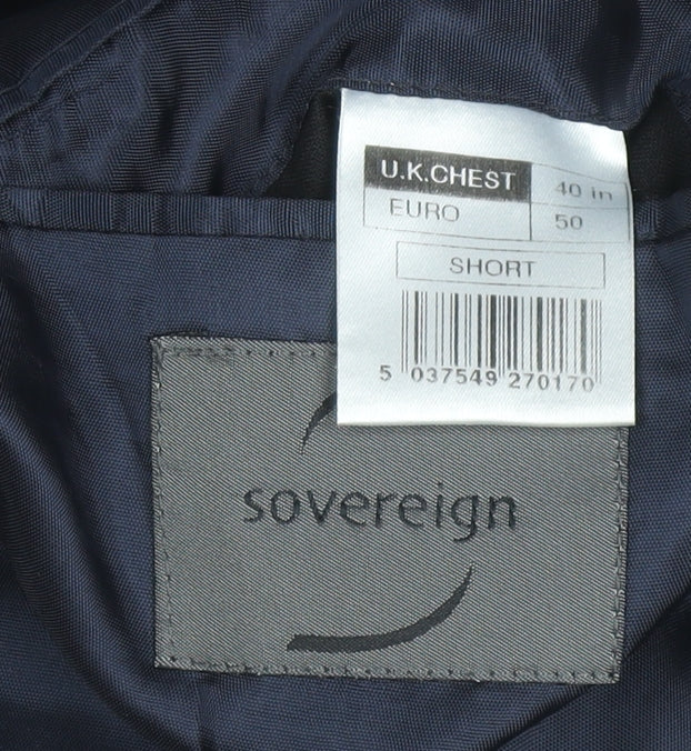 Sovereign Men’s Grey Pinstripe Wool Blend Blazer Jacket 40S