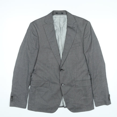 Zara Man Grey Blazer Jacket Men's 38 Regular Fit Smart Casual