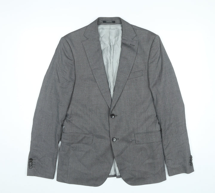 Zara Man Grey Blazer Jacket Men's 38 Regular Fit Smart Casual