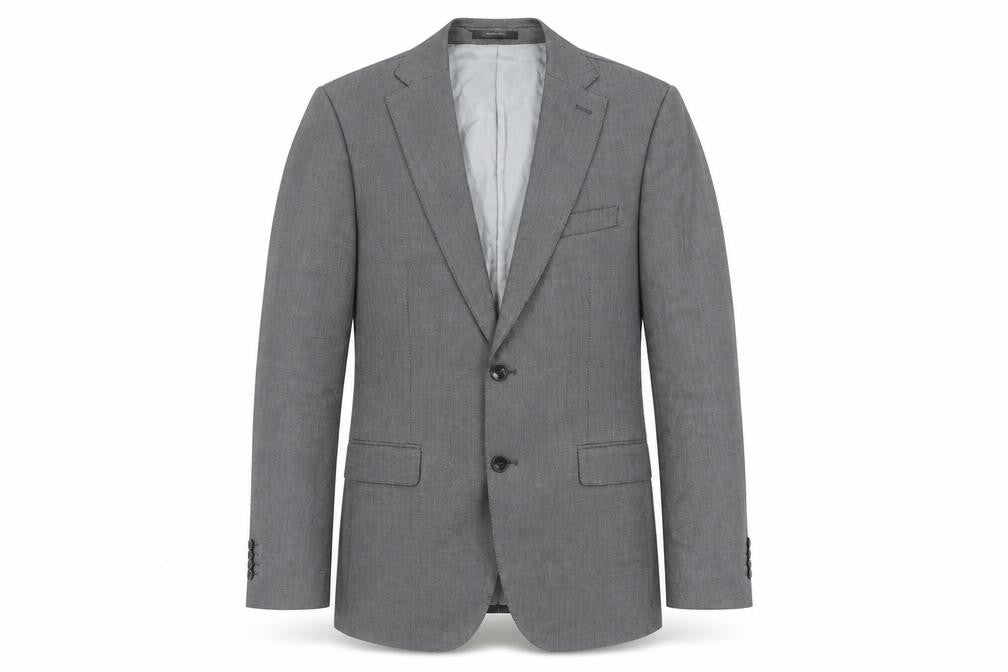 Front view of Zara Man Grey Blazer Jacket Men's 38 Regular Fit Smart Casual