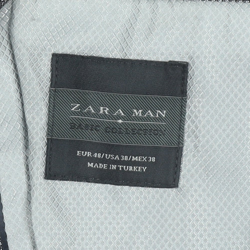 Zara Man Grey Blazer Jacket Men's 38 Regular Fit Smart Casual