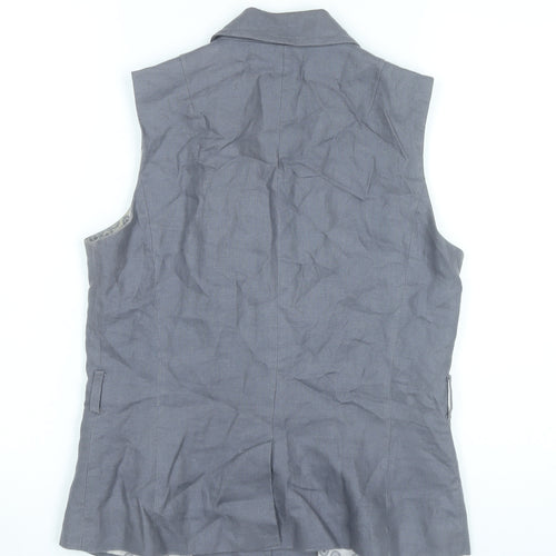Next Womens Grey Linen Suit Waistcoat Size 10 Lined Business Casual