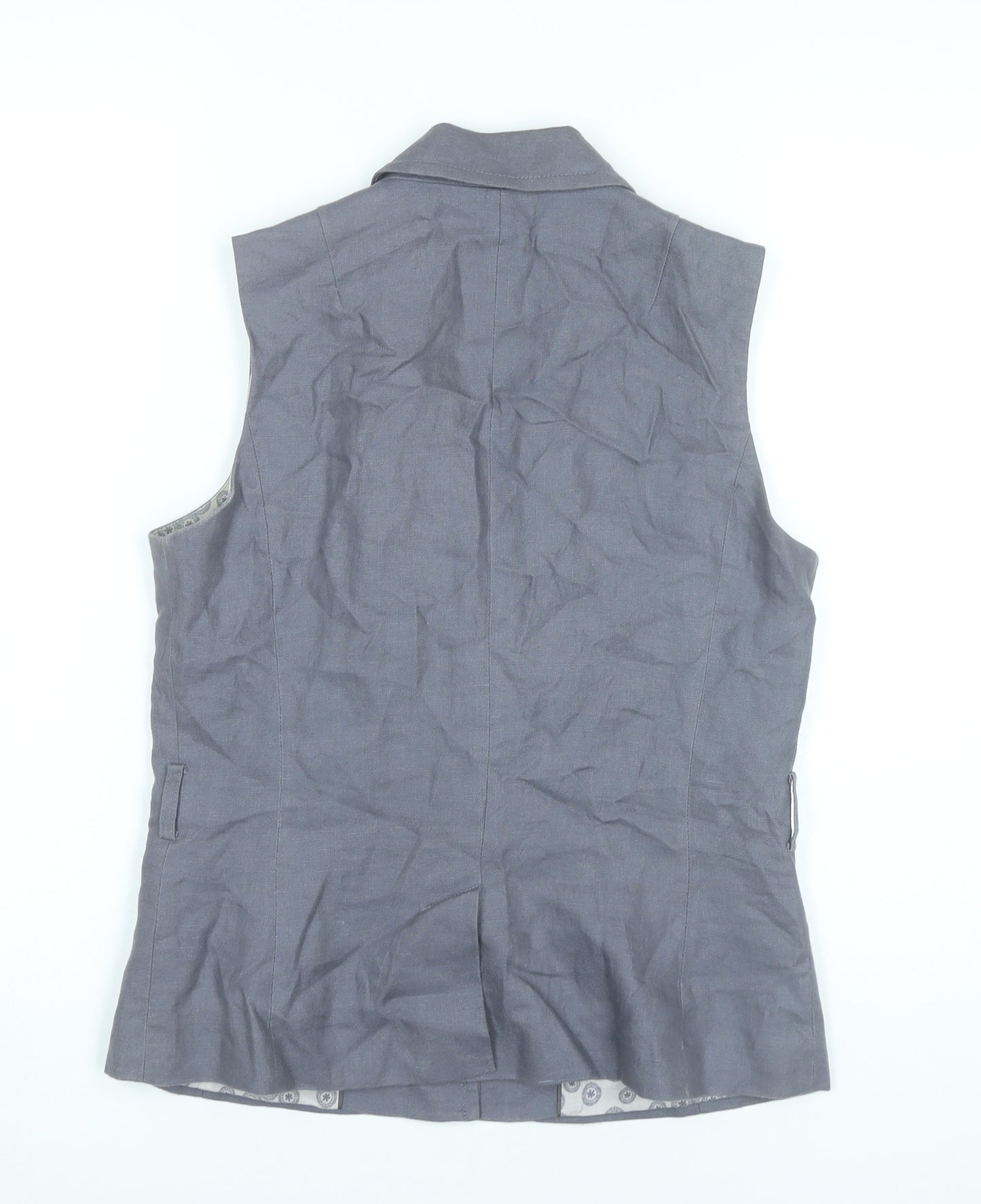 Next Womens Grey Linen Suit Waistcoat Size 10 Lined Business Casual