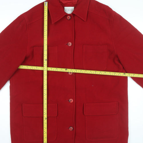 Jessica Reid Women’s Red Wool Blend Mid-Length Overcoat L