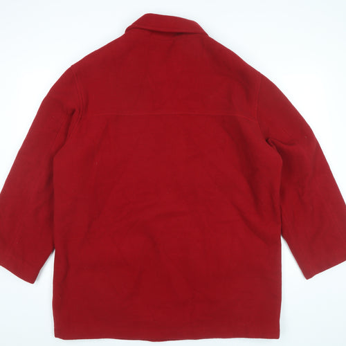 Jessica Reid Women’s Red Wool Blend Mid-Length Overcoat L
