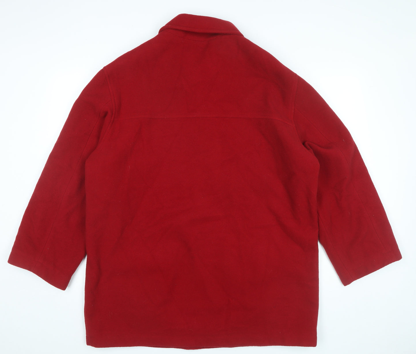 Jessica Reid Women’s Red Wool Blend Mid-Length Overcoat L