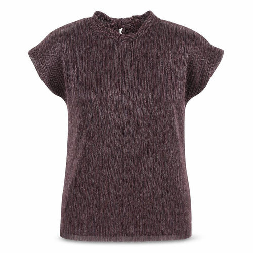 Next Women’s Purple Metallic High Neck Short Sleeve Blouse M