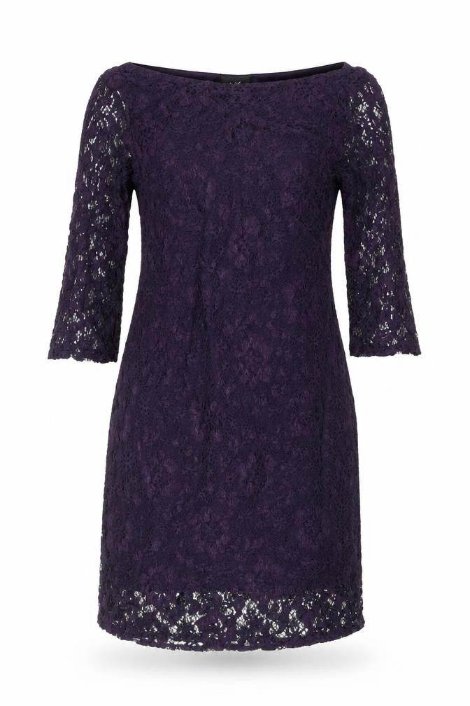 AX Paris Women Purple Lace Sheath Dress Size 12 Party Cocktail