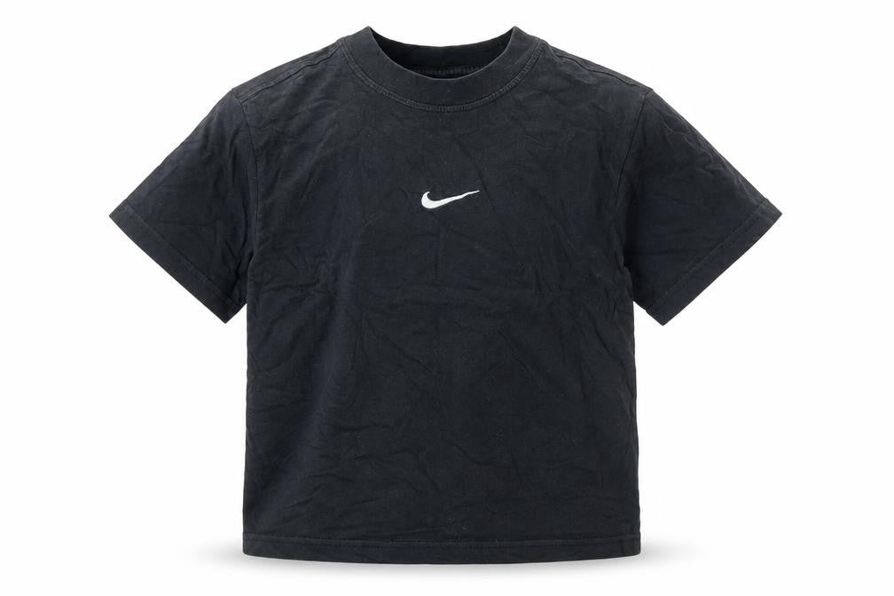 Nike Girls Black Cotton T-Shirt Loose Fit Short Sleeve Size 146 Logo