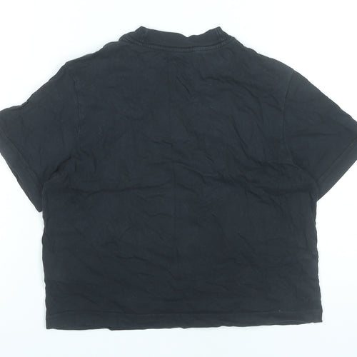 Nike Girls Black Cotton T-Shirt Loose Fit Short Sleeve Size 146 Logo