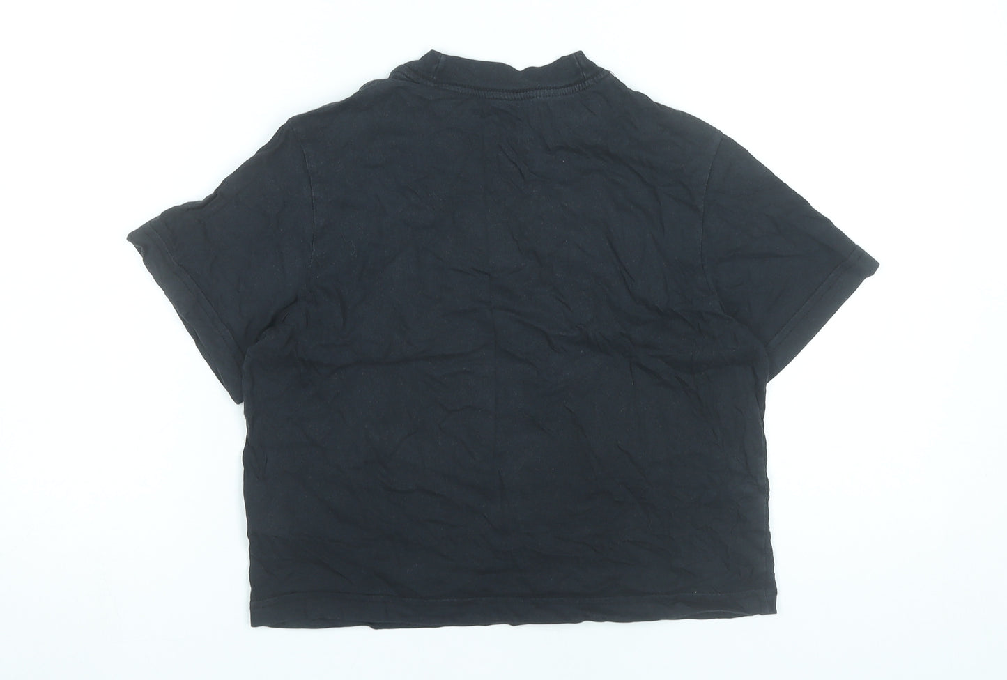 Nike Girls Black Cotton T-Shirt Loose Fit Short Sleeve Size 146 Logo
