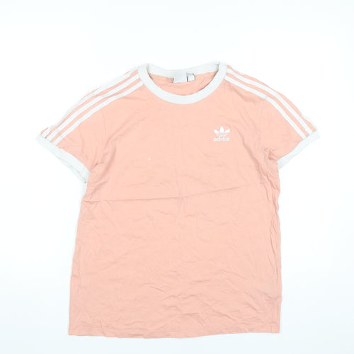 Adidas Women’s Pink Ringer T-Shirt Size 10 Short Sleeve Casual