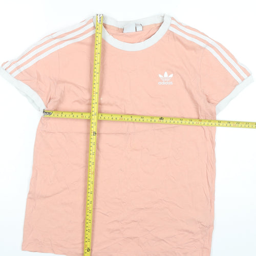 Adidas Women’s Pink Ringer T-Shirt Size 10 Short Sleeve Casual