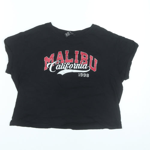 915 Generation Girls Black Cropped Malibu California T-Shirt 14-15 Years