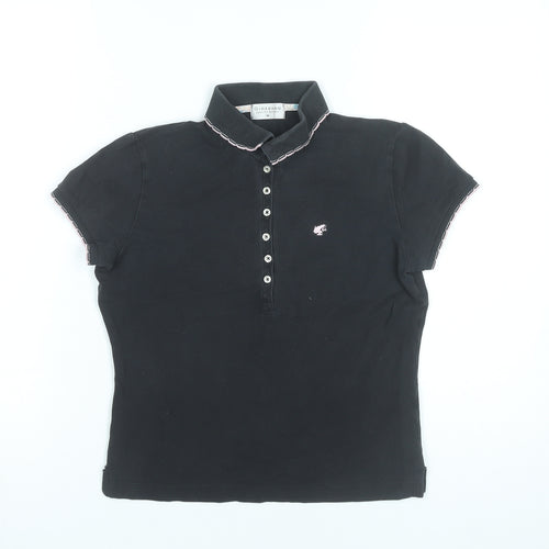 Giordano Women’s Black Polo Shirt M Cotton Stretch Casual