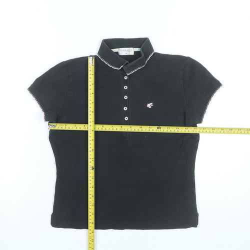 Giordano Women’s Black Polo Shirt M Cotton Stretch Casual