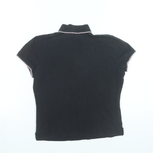 Giordano Women’s Black Polo Shirt M Cotton Stretch Casual