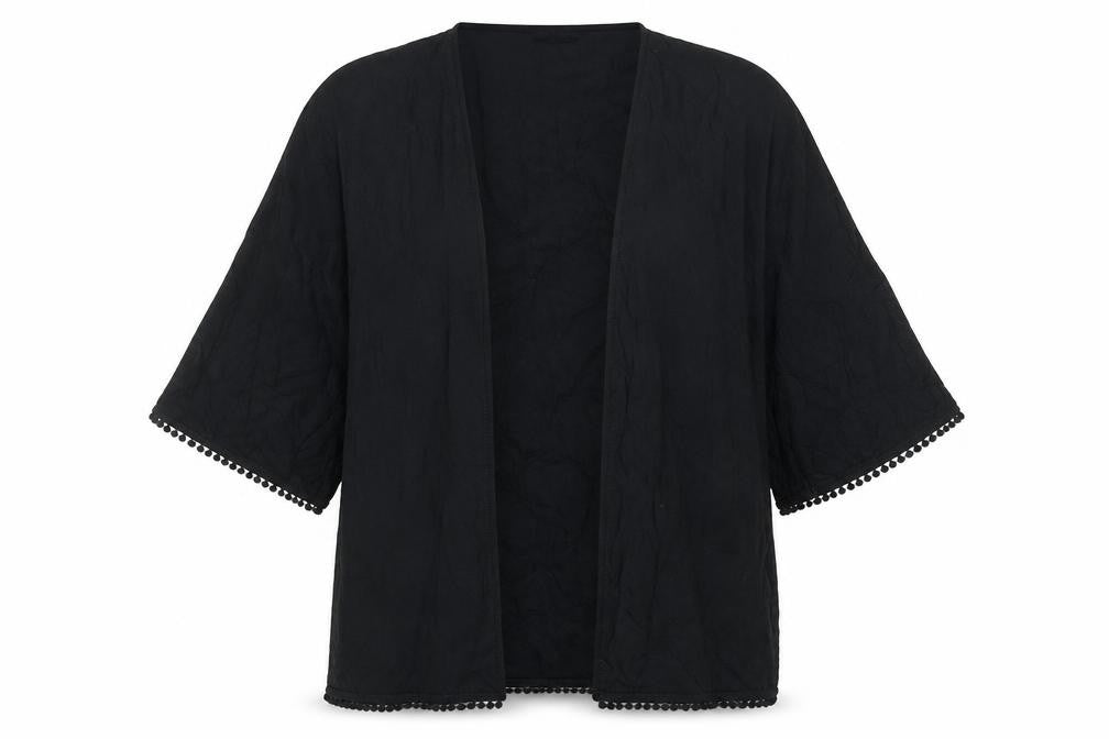 H&M Coachella Women’s Black Kimono Blouse S Viscose Festival Summer Top