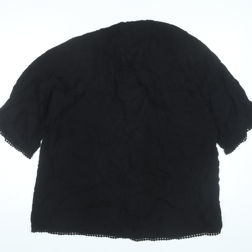 H&M Coachella Women’s Black Kimono Blouse S Viscose Festival Summer Top