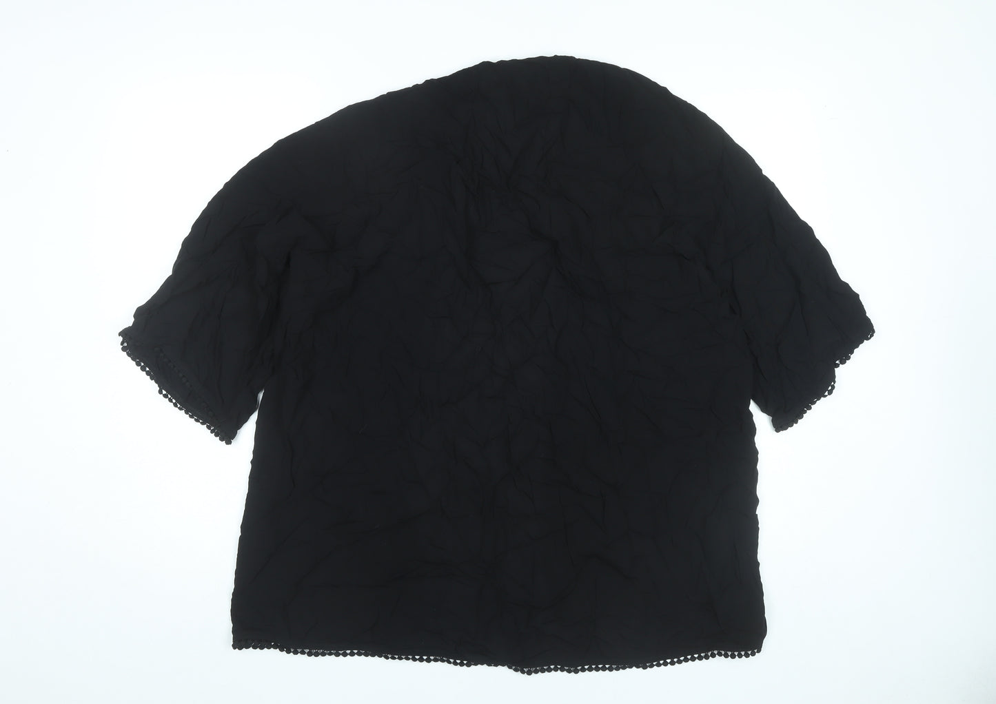 H&M Coachella Women’s Black Kimono Blouse S Viscose Festival Summer Top
