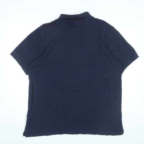 Franklin & Marshall Men’s Blue Polo Shirt L Cotton Logo Casual