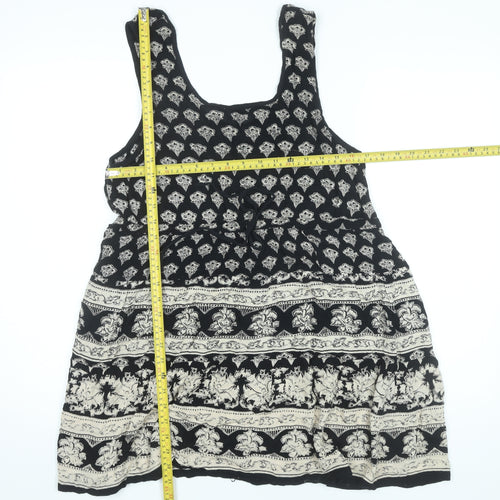 Staring at Stars Womens Black XS Skater Dress Scoop Neck Sleeveless