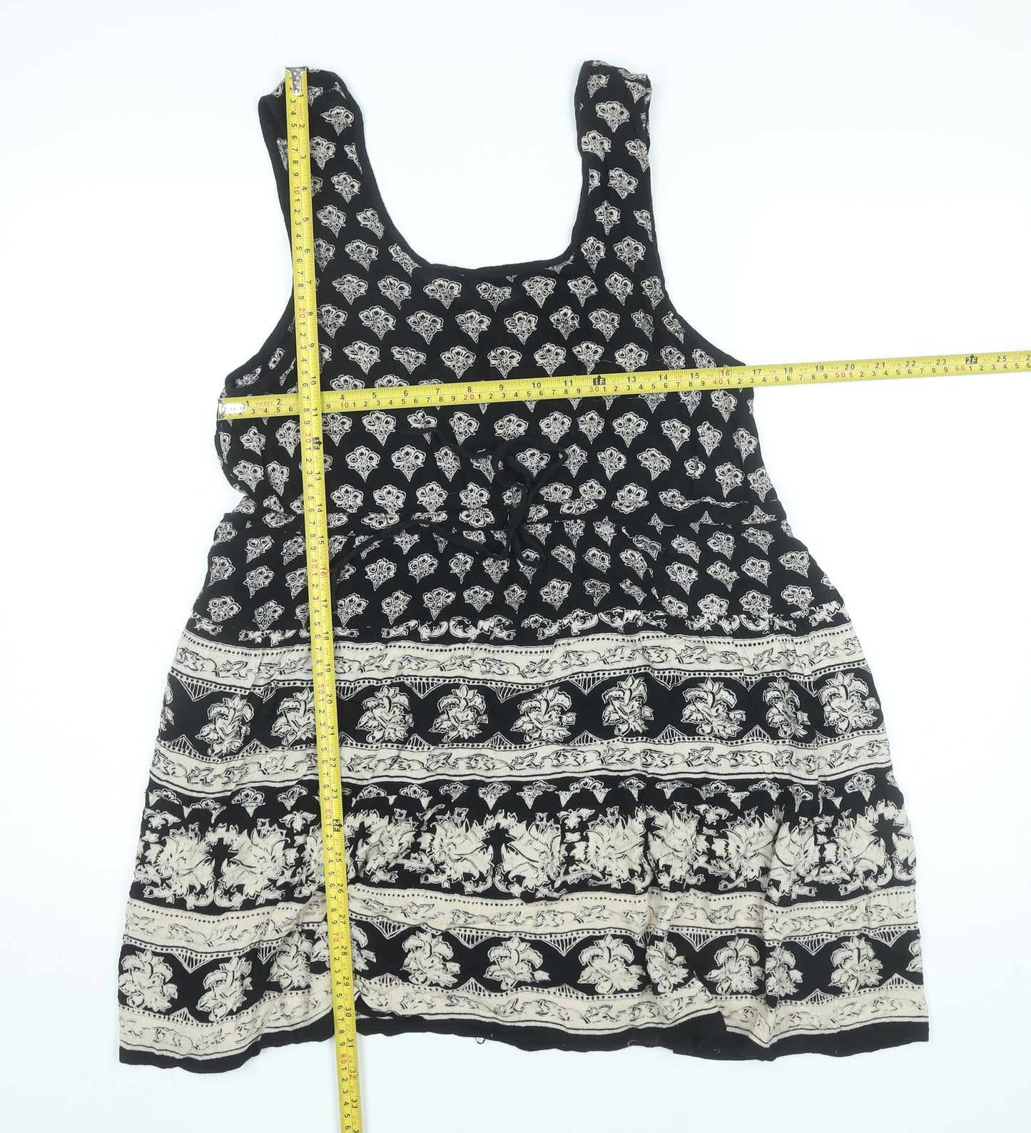 Staring at Stars Womens Black XS Skater Dress Scoop Neck Sleeveless
