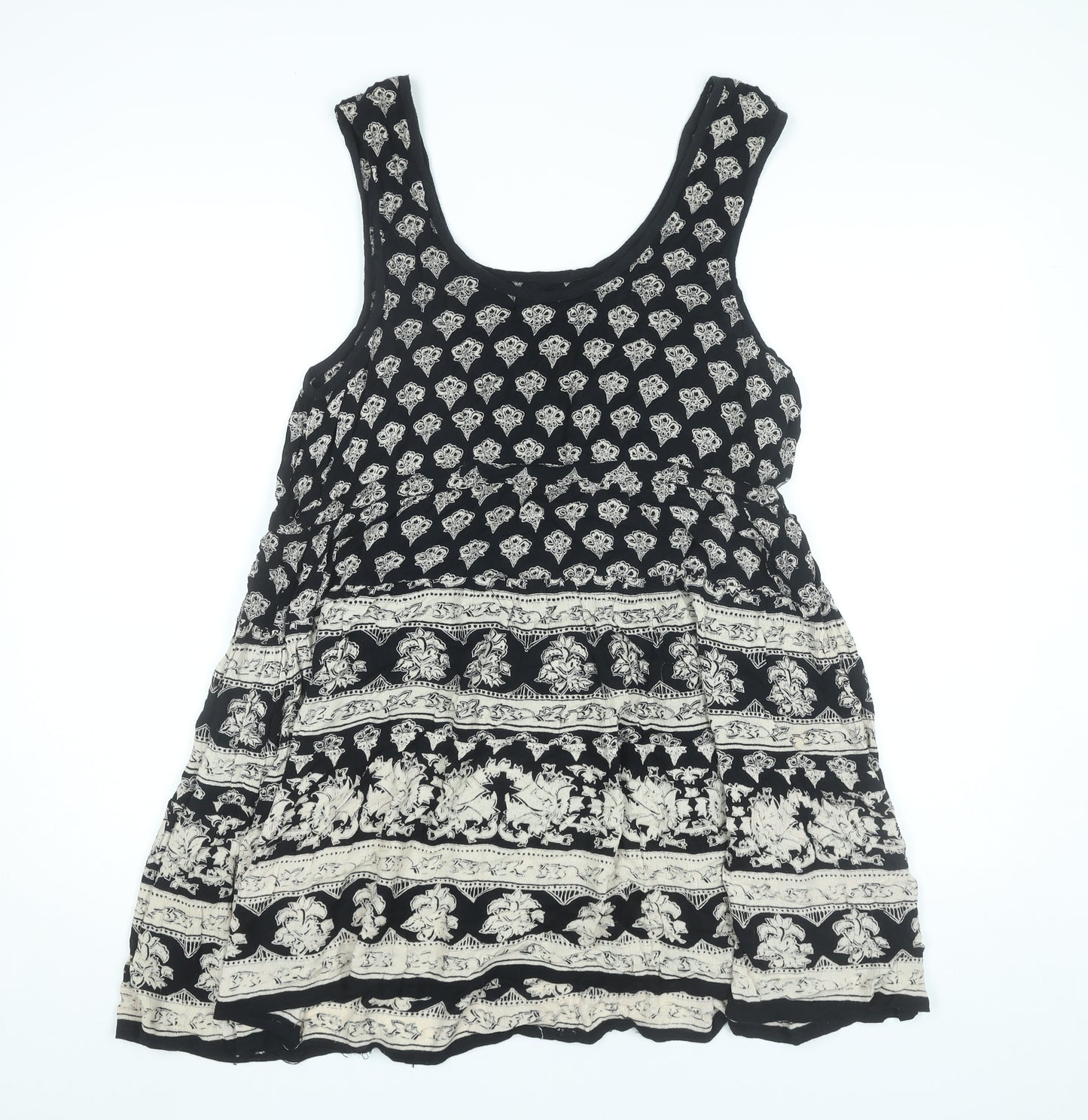 Staring at Stars Womens Black XS Skater Dress Scoop Neck Sleeveless