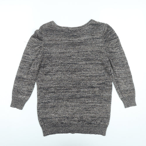 Jasper Conran Women's Grey Size 10 Scoop Neck Cardigan Jumper