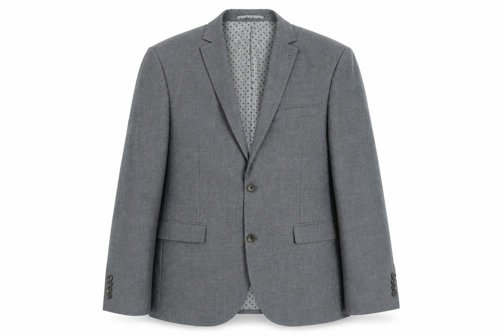 Front view of Next Men’s Grey Blazer Jacket 38 Chest Regular Fit Formal
