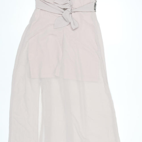 TFNC London Women’s Ivory Maxi Dress Size S Beaded Formal Sleeveless
