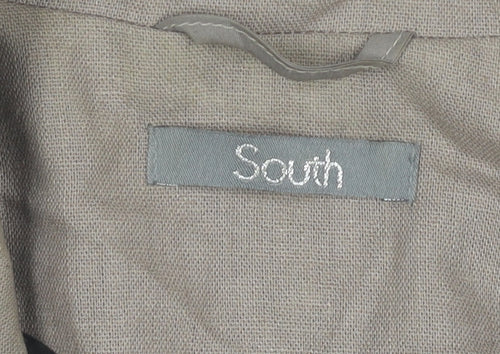 South Womens Beige Linen Blend Blazer Jacket Size 14 Workwear