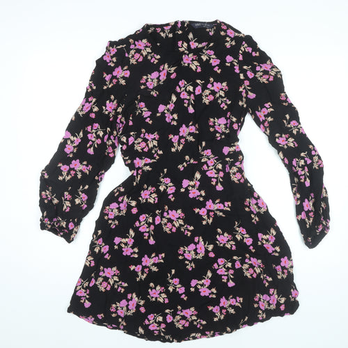 Marks and Spencer Womens Black Floral Shift Dress Size 10