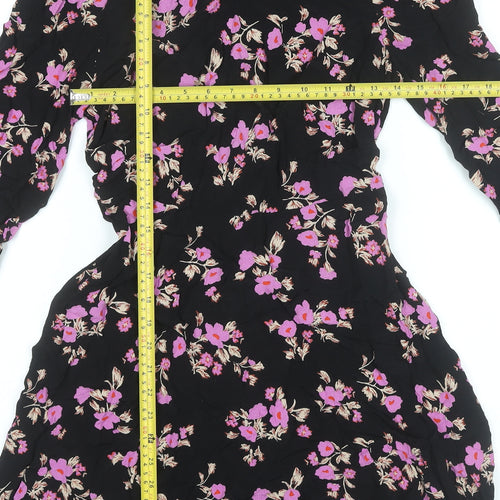 Marks and Spencer Womens Black Floral Shift Dress Size 10